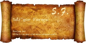 Sógor Ferenc névjegykártya